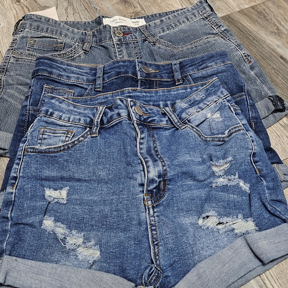Stylish Denim Shorts Trio
